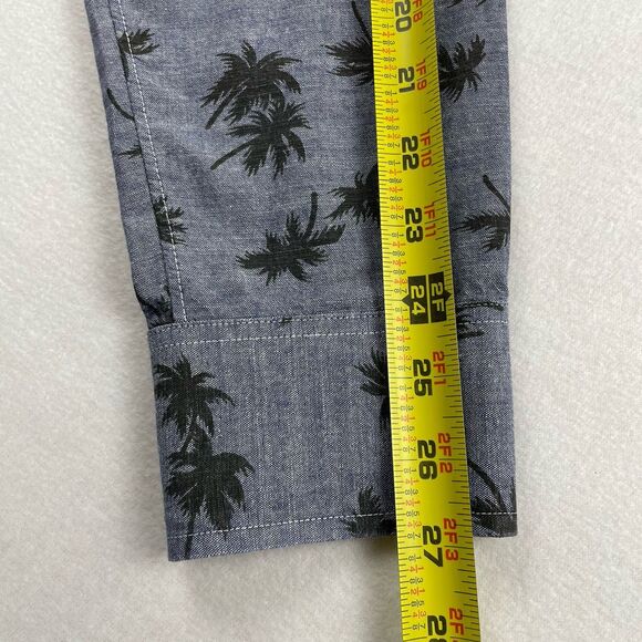 Mens J. Crew Slim Long Sleeve Button Up Shirt Palm Tree Dark Gray/Black-L - Picture 9 of 12